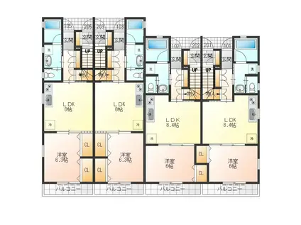 プランタンフェリオ(1SLDK/2階)の間取り写真