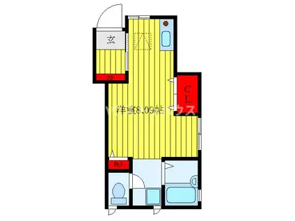 アールプラス田端(ワンルーム/1階)の間取り写真