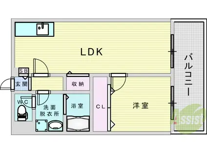 木川グリーンハイツPARTⅡ(1LDK/1階)の間取り写真