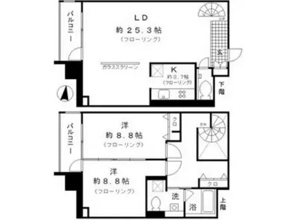 レジディア東桜II(2LDK/14階)の間取り写真