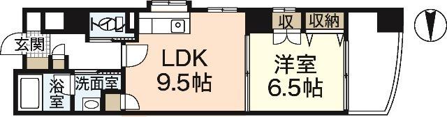 メゾン・ド・ピュア(1LDK/5階)の間取り写真