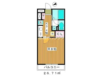 番匠参番館(1K/1階)の間取り写真