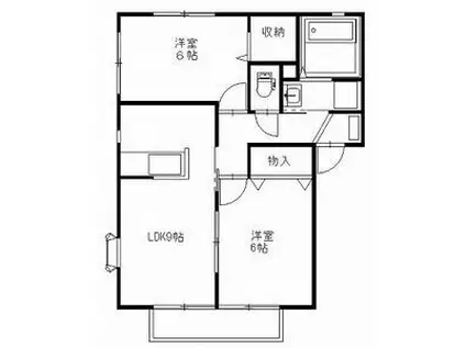 ハイツ・シャルムF棟(2DK/2階)の間取り写真