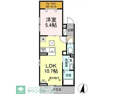 ルリアン東葛西(1LDK/1階)の間取り写真
