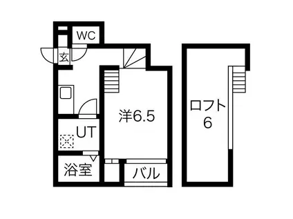 I-SMART 1(1K/2階)の間取り写真