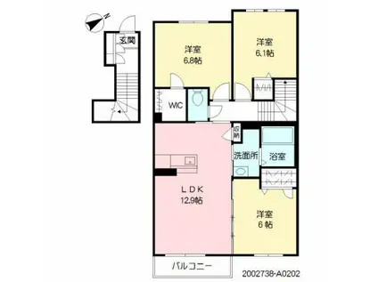 シャーメゾン宇佐(3LDK/2階)の間取り写真