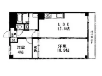 五条ローズハイツ(2LDK/8階)の間取り写真