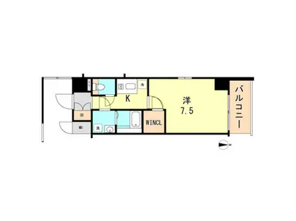 エスプレイス神戸プラージュ(1K/7階)の間取り写真