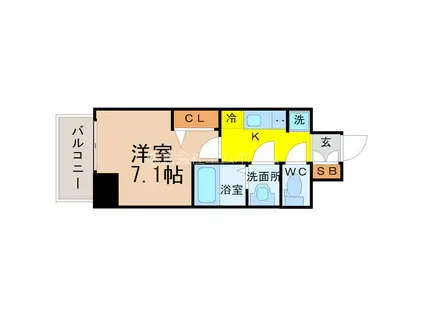 プレサンス久屋大通公園セラフィ(1K/5階)の間取り写真