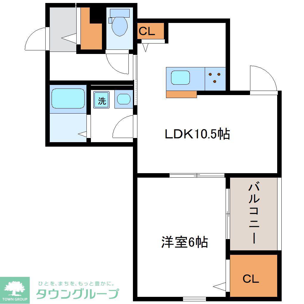 GENELUCE(1LDK/1階)の間取り写真
