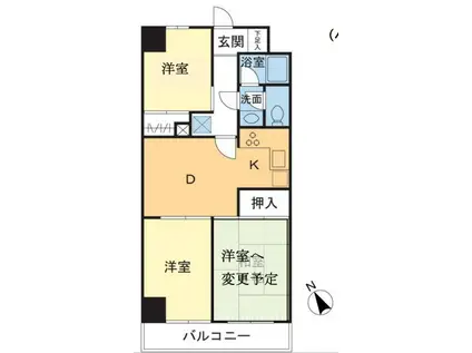 フォレストマンション武蔵浦和(3DK/6階)の間取り写真