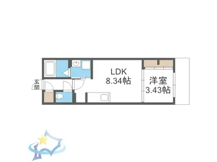 S-RESIDENCE医大南ALTIER(1LDK/3階)の間取り写真