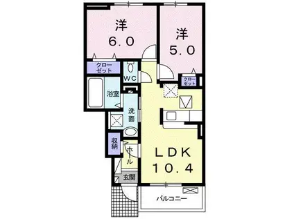 エクセルJIII(2LDK/1階)の間取り写真