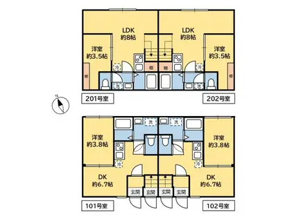 グランテラス八柱(1LDK/2階)の間取り写真