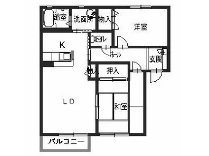 プリムローズ3番館(2LDK/2階)の間取り写真