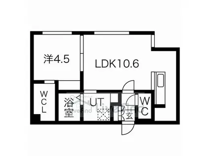 オルセーリュクス トヨヒラ(1LDK/4階)の間取り写真