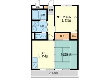 新川崎貳阡(1SDK/3階)の間取り写真