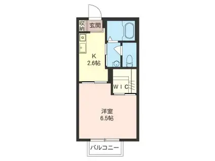 サティオOKUSA(1K/2階)の間取り写真