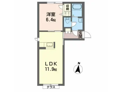 レガシーC(1LDK/1階)の間取り写真