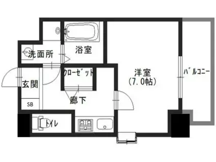 L-IDEA MINAMI HORIE(1K/5階)の間取り写真