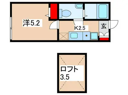 レジデンスフラーロン(1K/1階)の間取り写真