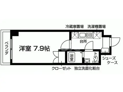 ラウレール名駅南(1K/6階)の間取り写真