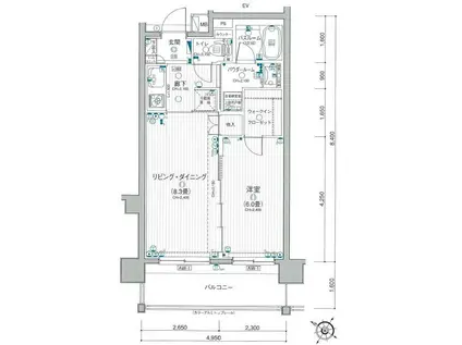 日神パレステージ板橋(1DK/8階)の間取り写真