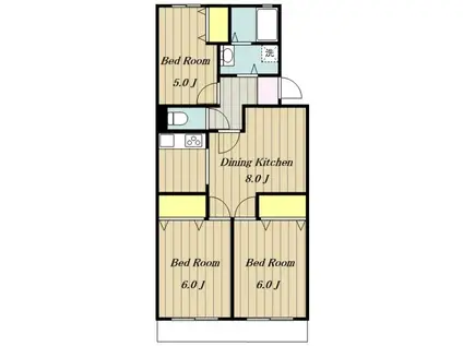 コリーヌ厚木(3DK/3階)の間取り写真