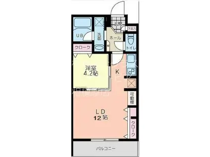 フォレット・デ・ソレイユ(1LDK/4階)の間取り写真