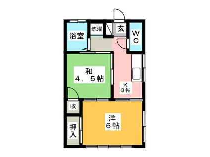 小井沼コーポ(2K/1階)の間取り写真