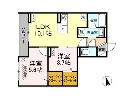 セレスティア東葛西 VI(2LDK/2階)の間取り写真