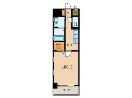 MDIグランデラブロ香春口(1K/5階)の間取り写真