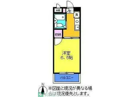 ヒルハイム鷺沼(1K/2階)の間取り写真