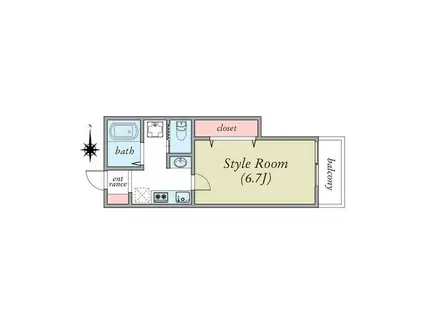 プティ・ルージュ(1K/2階)の間取り写真