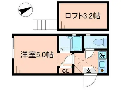 新宿御苑前駅 若松河田 東新宿  浴室乾燥機有 敷礼無(1K/1階)の間取り写真