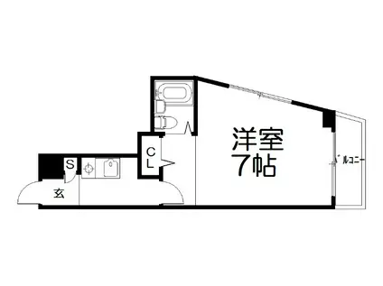 CASA III(1K/2階)の間取り写真