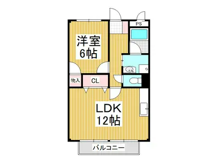 リバーサイドいかり(1LDK/1階)の間取り写真