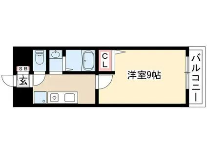 サンパティーク東片端(1K/10階)の間取り写真