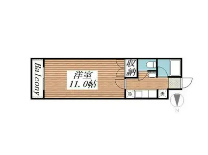 メゾン・ド・ジェルム(1K/2階)の間取り写真