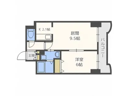 ティアラN5(1LDK/5階)の間取り写真