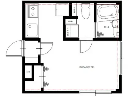 阿佐ヶ谷明穂ハイツ(ワンルーム/1階)の間取り写真