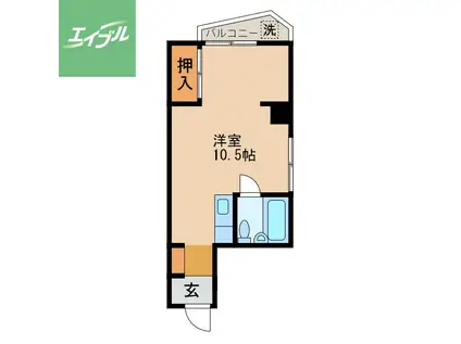 ハイツ 若葉(ワンルーム/3階)の間取り写真