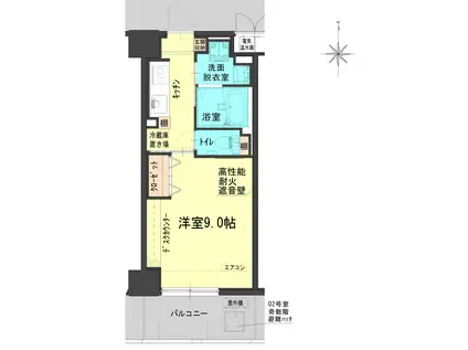 アネシステッタラ(1K/6階)の間取り写真