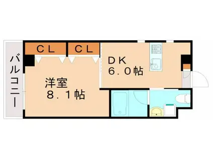 CURRENTII(1DK/5階)の間取り写真