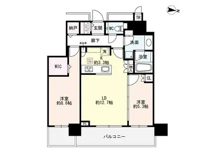 ONE札幌ステーションタワー(2LDK/44階)の間取り写真