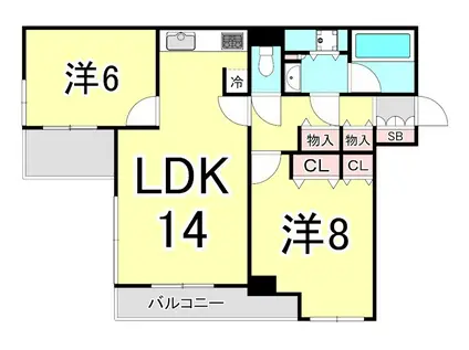 フォルム夙川37(3LDK/3階)の間取り写真