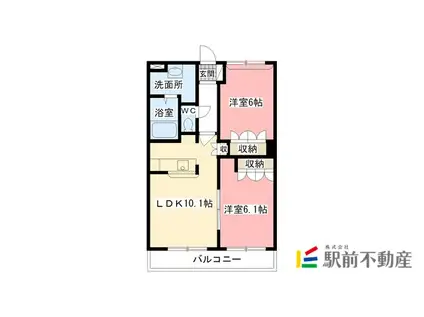 サンハウス上早3(2LDK/2階)の間取り写真