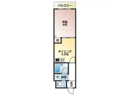 アルデール中百舌鳥(1DK/2階)の間取り写真