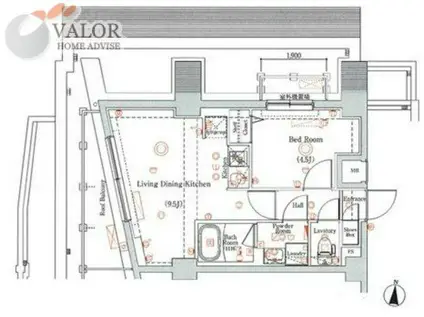 ラフィスタ多摩川(1LDK/6階)の間取り写真