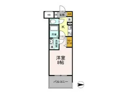 D-ROOM早稲田(1K/8階)の間取り写真